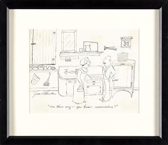(THE NEW YORKER) JAMES THURBER (1894-1961) Are there any - you know - Cucarachas?